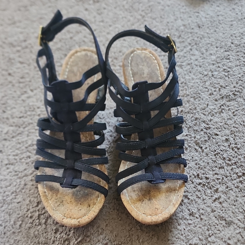 Women's Black Strappy Sandals